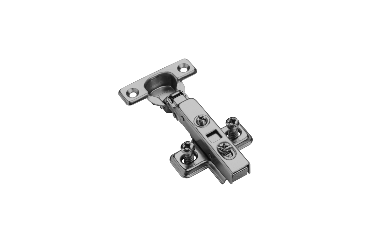 Петля накладання GTV CIHC, mini fi 26, H=0, м’яке закривання, кліп-он, з євро, чорний