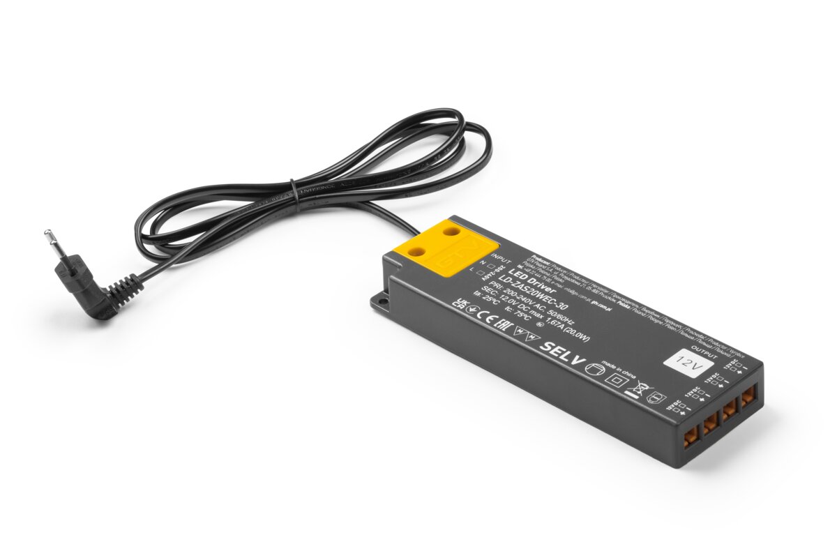 Блок живлення EASY CLICK, DC12В, 20 Вт, вхід AC220-240В, IP20