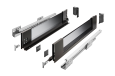 AXISPRO GTV комплект шухляди зі скляними боковинами L-450 мм H120 (B), Чорний