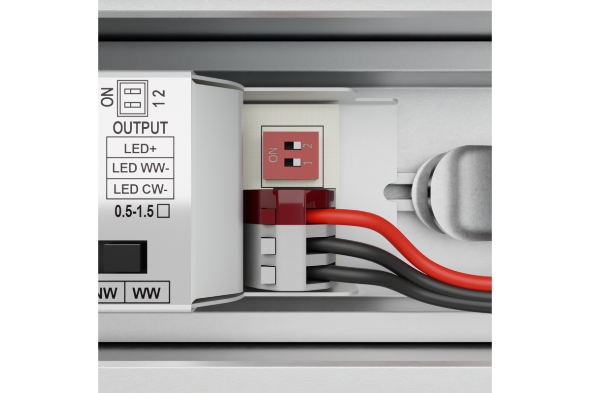 Лінійний світильник LUNA, LED, 20W, 2400lm, CCT, AC220-240V, AL/PC, 60 см, білий