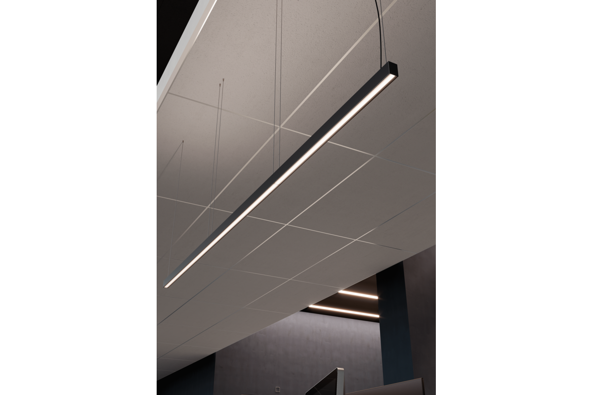 Лінійний світильник LUNA, LED, 40W, 4800lm, CCT, AC220-240V, AL/PC, 120 см, чорний