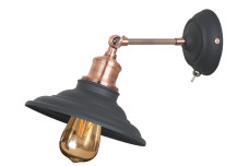 Настінний світильник LORET+ з перемикачем,7901,AC220-240V,50/60Hz,1*E27,max.40W,діаметр 20cm, одинарний ,Чорний