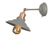 Настінний світильник LORET+ з перемикачем,8229,AC220-240V,50/60Hz,1*E27,max.40W,діаметр 20cm, одинарний Сірий