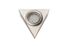 Світлодіодний трикутний світильник без перемикача, inox, 12V, 1.4w, 18 світлодіодів, теплий білий