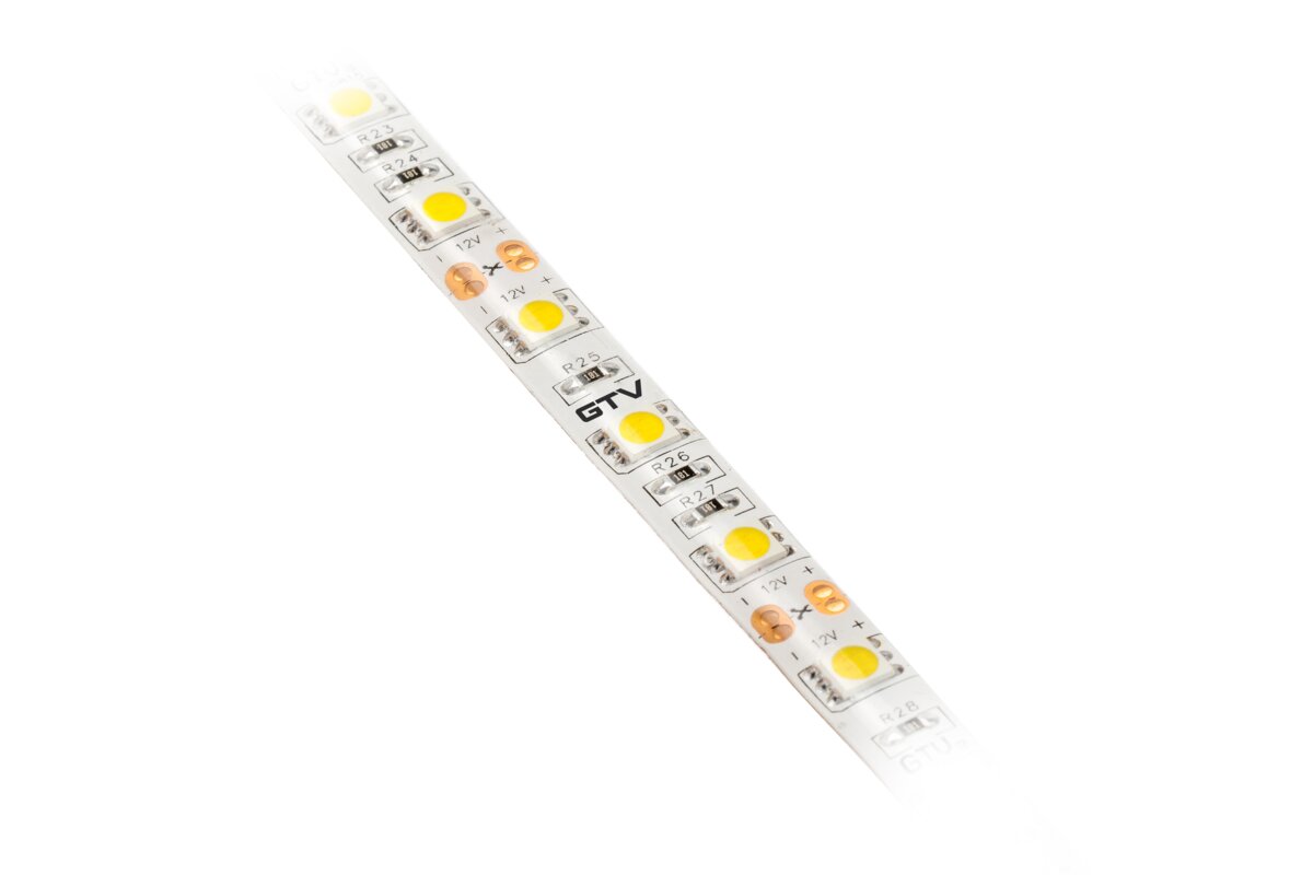 Світлодіодна стрічка 5050, DC12В, 300LED/5м, 14.4 Вт/м, 850 лм/м, 3200К, IP65, рулон 5 м