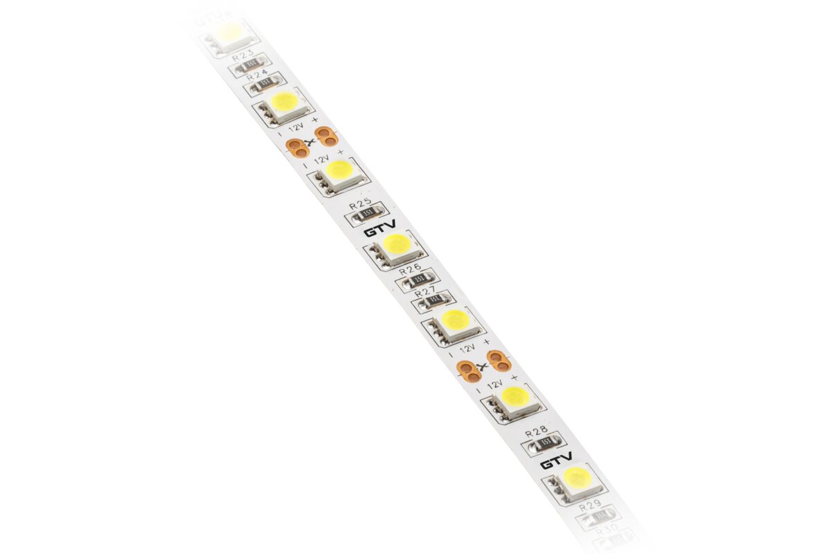 Світлодіодна стрічка 5050, DC12В, 300LED/5м, 14.4 Вт/м, 900 лм/м, 4000К, IP20, рулон 5 м