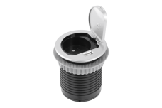 Меблева розетка CHARGER MINI, Ø60 мм, 1хSHUKO, 1xUSB-A 2.4A, кабель 1.9 м, алюміній