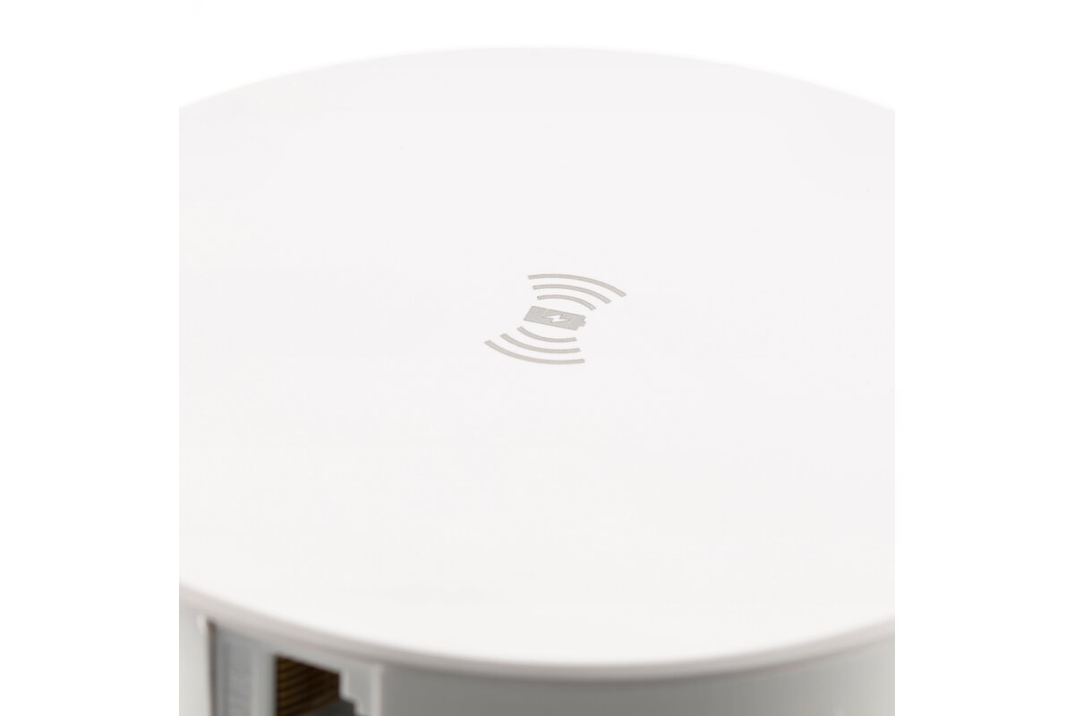 Меблева розетка COMFORT PLUS, Ø120 мм, 4хSHUKO, 2xUSB-A 3.1A, 2xRJ45, індукційний зарядний пристрій 5 Вт, кабель 1.5 м, білий