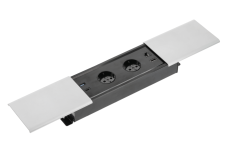 Меблева розетка PRESTINO, 2хSHUKO, USB A+C, HDMI, RJ45 кабель 1.5 м, алюміній