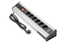 Подовжувач MULTI desktop із захистом від перенапруги, розетка 6x schuko, 4x USB-дані, 2