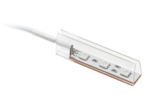Пластиковий освітлюючий затискач для скляної полиці 0,6W / 12V, 3 led RGB, кабель 2м, журнал Журнал Niem