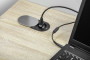 Меблева розетка SLIDE, Ø60 мм, 1хSHUKO, 1xUSB-A 2.4A, кабель 1.9 м, інокс