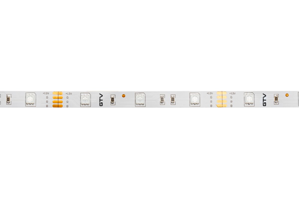 Світлодіодна стрічка RGB 5050, DC12В, 150LED/5м, 7.2 Вт/м, IP20, рулон 5 м