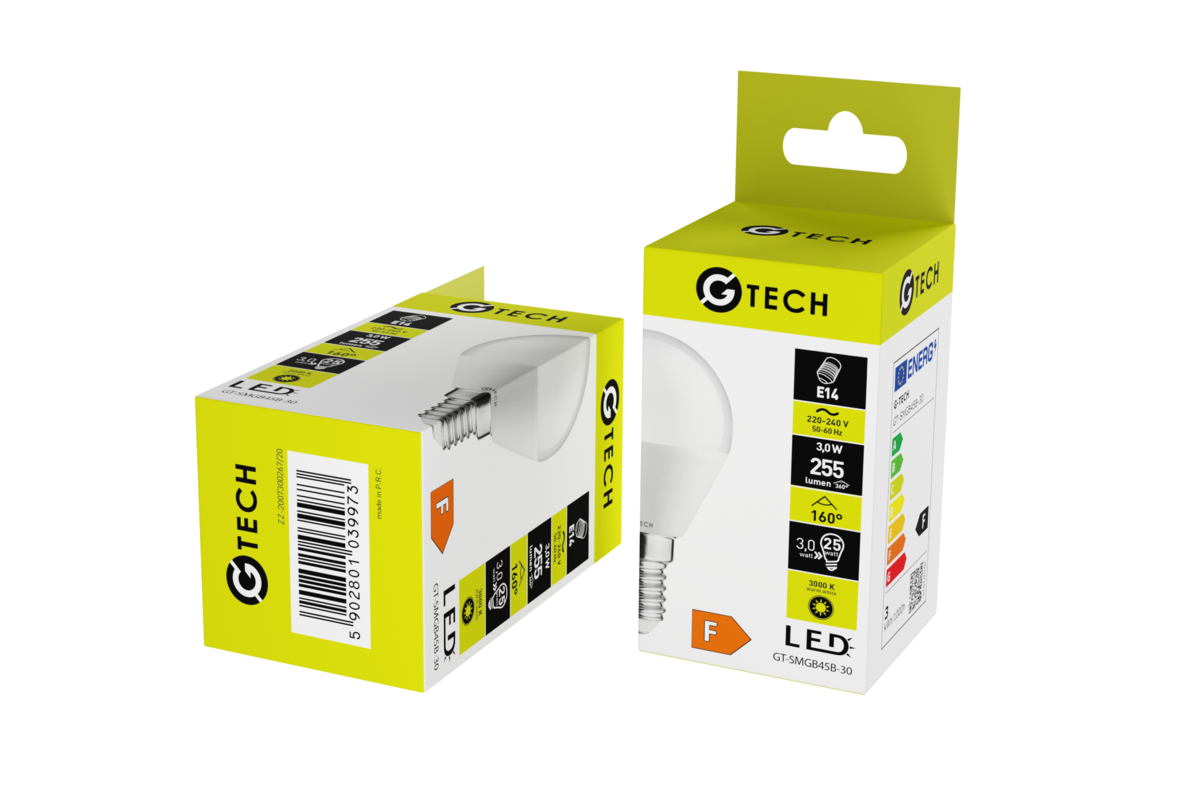 G-TECH Лампа світлодіодна E14, B45, 3 Вт, 255 лм, 3000K, AC220-240В, 160°