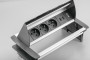 Меблева розетка з щіткою, 3хSHUKO, 2xUSB-A 2.1A, кабель 1.5 м, алюміній