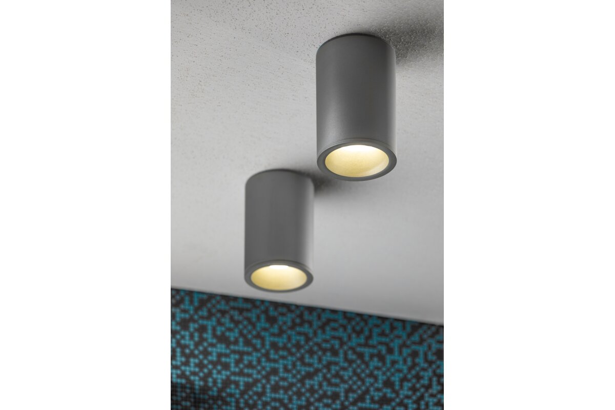 Корпус світильника стельового SENSA AQUA, Ø85×115 мм, IP54, сiрий