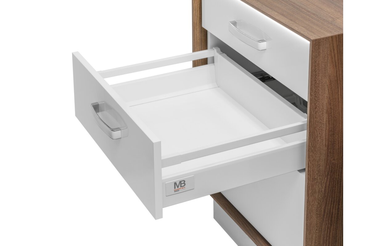 MODERN BOX (квадратна система рейлінгів) 250 мм, середній, 40 кг, колір білий