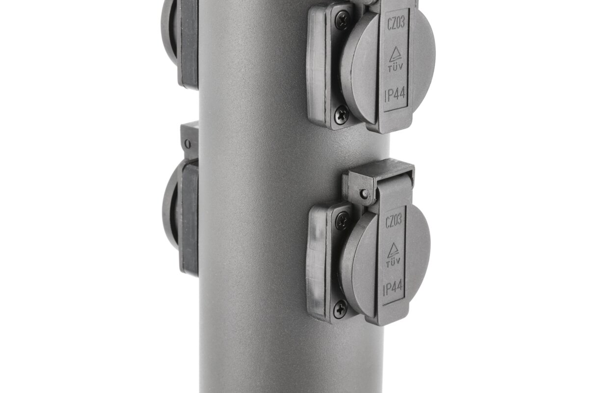 Стовпчик садовий CORTA, IP54, 4*розетки Schucko, макс. 3500W, стовпчик 360 мм, графіт