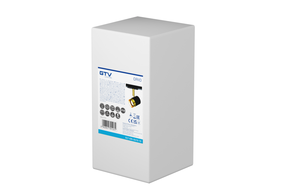 Світильник трековий 1-фазовий ORIO, GU10, макс. 20 Вт, AC220-240V, IP20, круглий, чорний