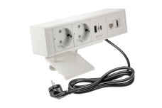 Меблева розетка BAR, 2хSHUKO, USB A+C, HDMI, RJ45 кабель 1.5 м, білий
