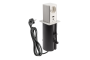Баштова висувна меблева розетка, 1x французька розетка, 1xUSB A, 1xUSB C, кабель 1,5 м, білий, ковпачок inox