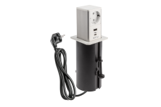 Меблева розетка TOWER, 1хSHUKO, USB A+C,кабель 1.5 м, білий