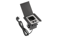Меблева розетка FLIP, 1хSHUKO, 2xUSB-A, HDMI, RJ45 кабель 1.5 м, чорний