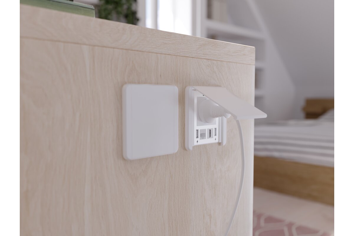 Меблева розетка FLIP, 1хSHUKO, 2xUSB-A, HDMI, RJ45 кабель 1.5 м, білий