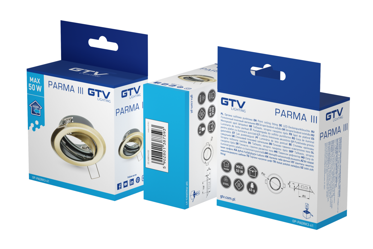 Корпус світильника точкового PARMA III з регуляцією, IP20, старе золото