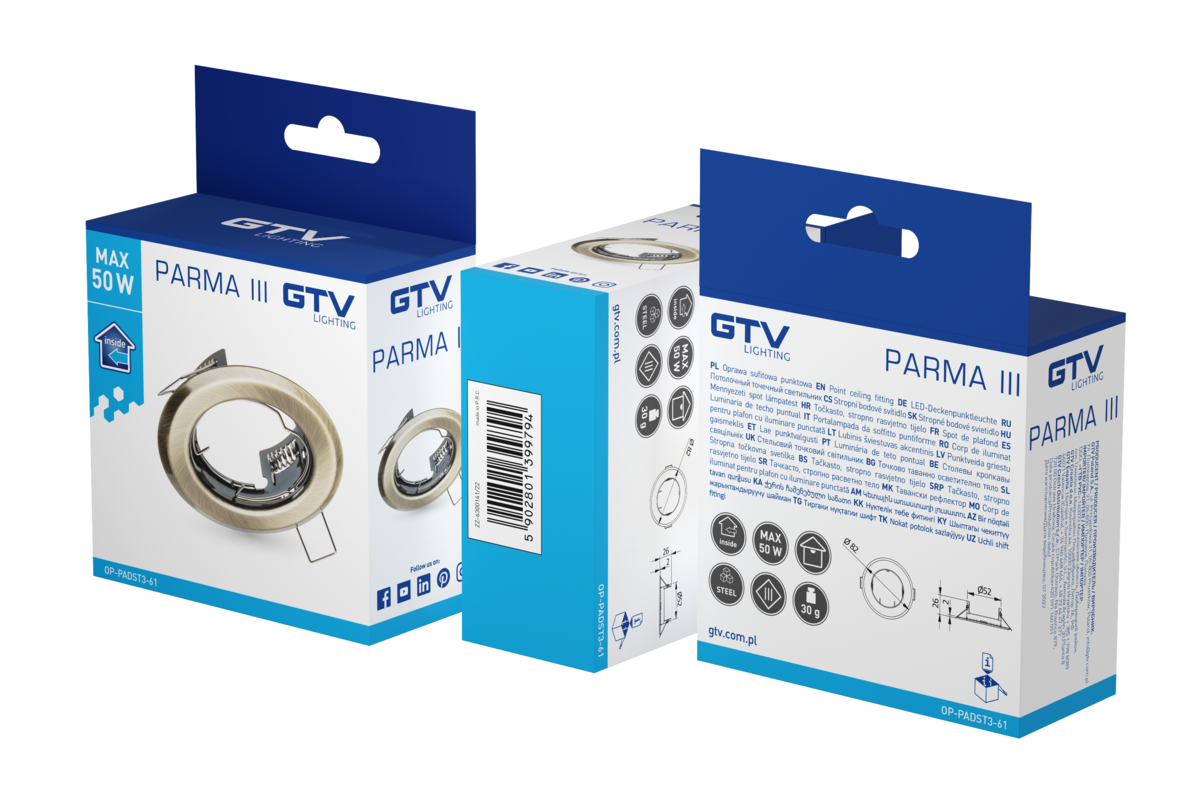 Корпус світильника точкового PARMA III, IP20, старе золото
