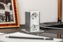 Баштова висувна меблева розетка, 1x французька розетка, 1xUSB A, 1xUSB C, кабель 1,5 м, білий, ковпачок inox