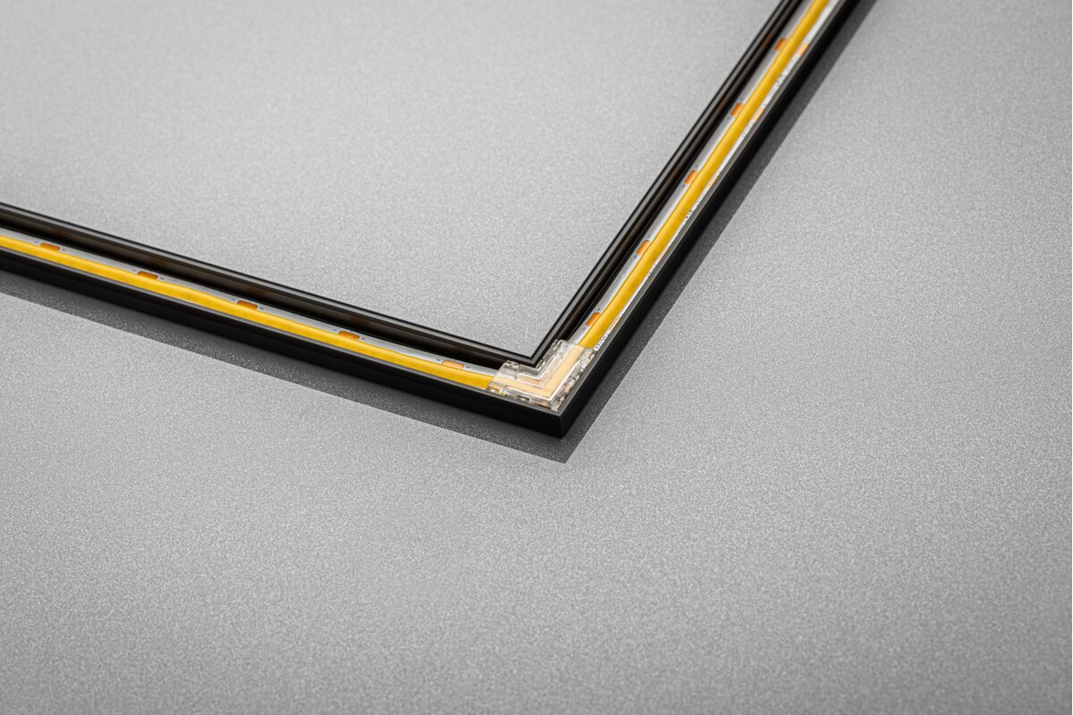 З’єднувач прозорий кутовий для світлодіодних стрічок COB