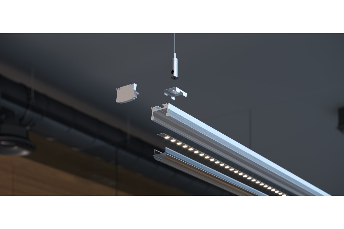 Профіль GLAX RADIATOR для світлодіодної стрічки, 2 м