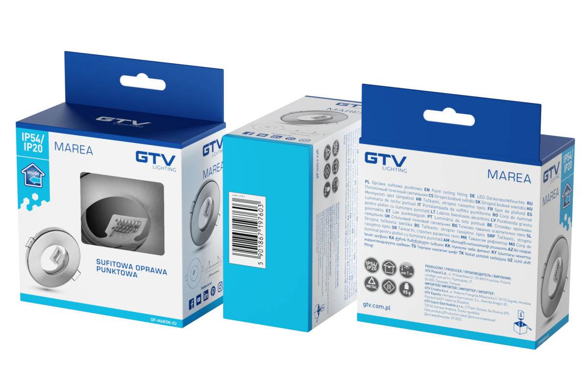 Корпус світильника точкового MAREA, IP54/IP20, круглий, iнокс