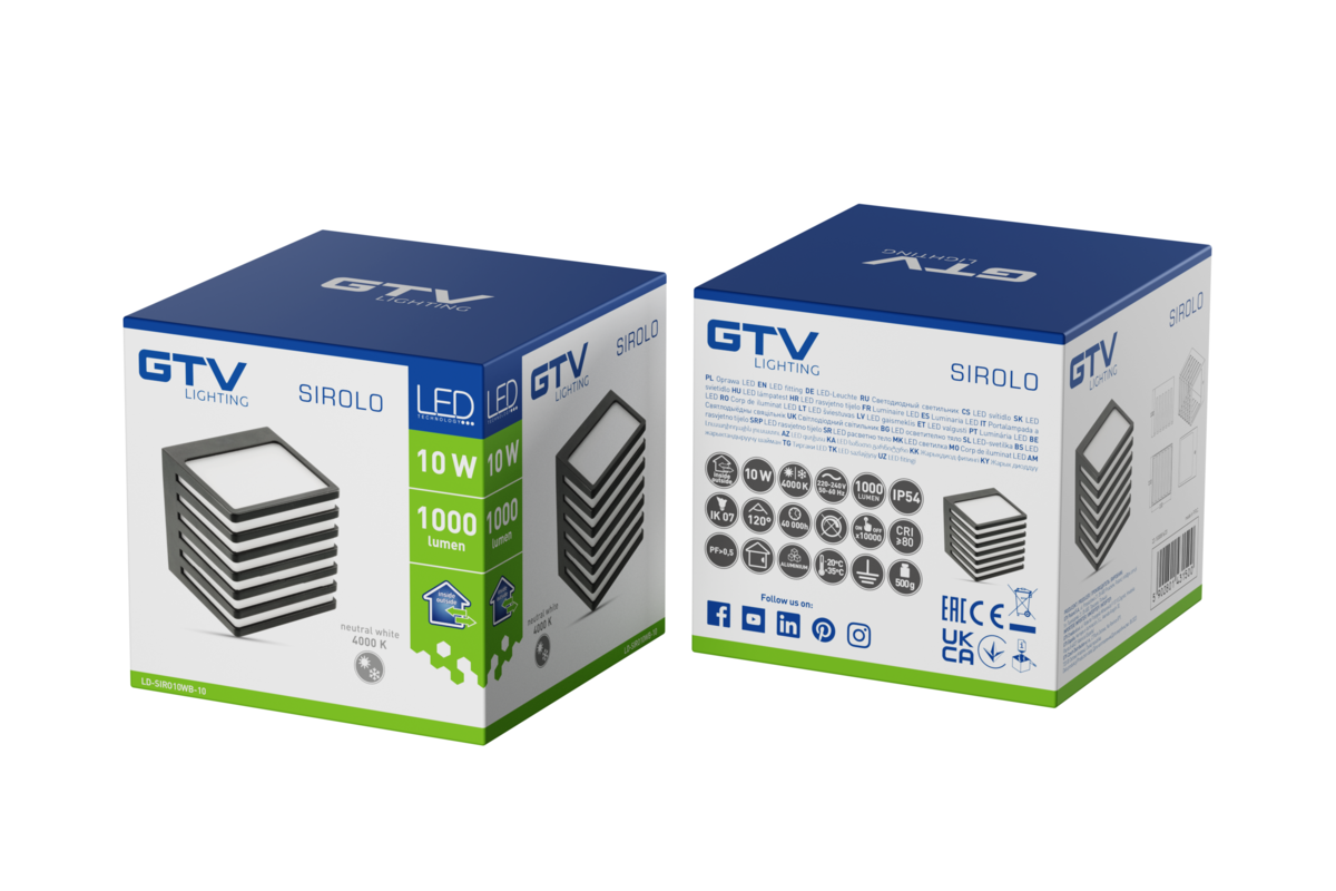 Світильник світлодіодний фасадний SIROLO, 10 Вт, 1000 лм, IP54, 4000K, чорний