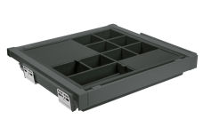 Полиця з перегородками GTV ELITE 760-818мм з дотягом, антрацит
