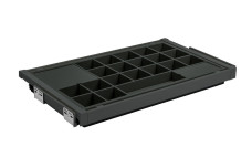 Полиця з перегородками GTV ELITE 860-918мм з дотягом, антрацит