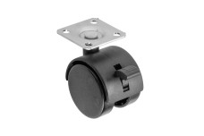 Ролик меблевий FI50mm з фіксатором чорний GTV