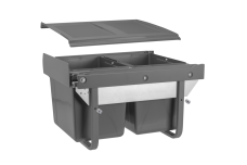 Сегрегатор для сміття на направляючій H45 2x15l для шафи 450 mm антрацит