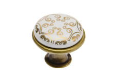 Ручка-кнопка керамічна 0728-J4 C-Orient Gold антична латунь