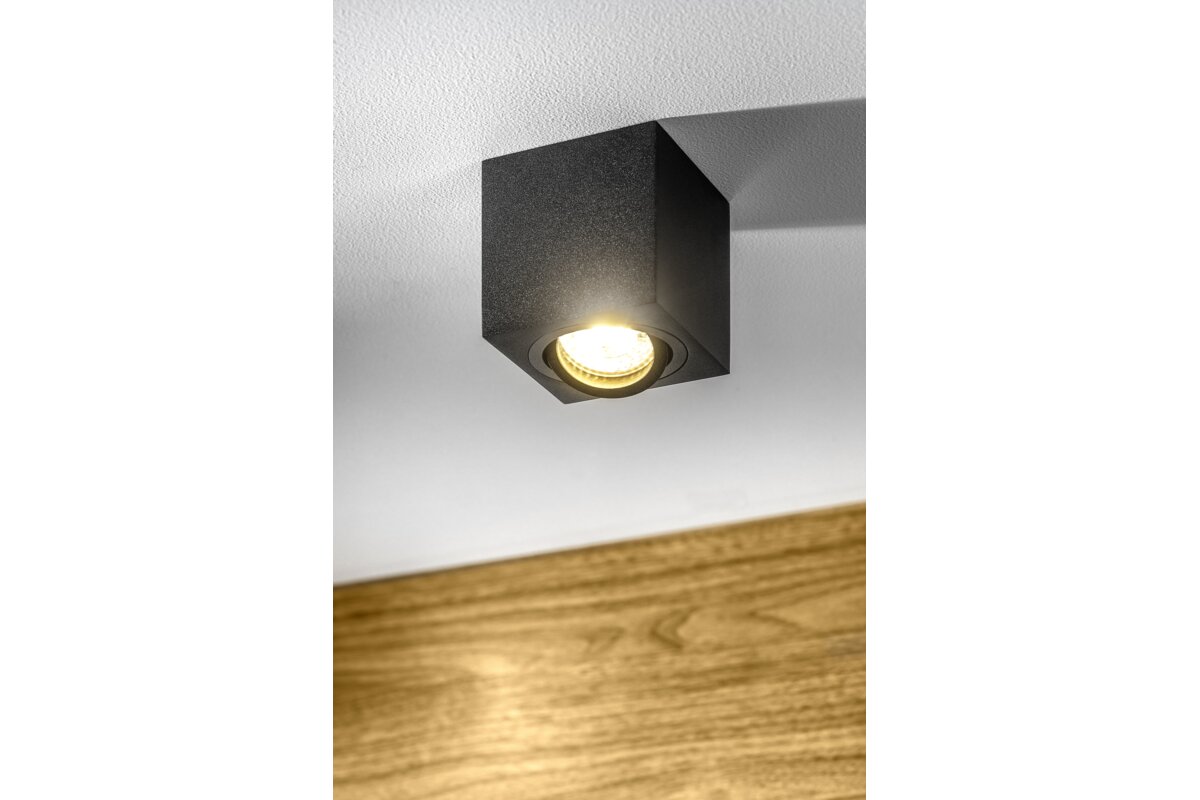 Стельовий світильник AVEIRO, алюміній, 80x80x85mm, IP20, max 20W, квадрат, чорний