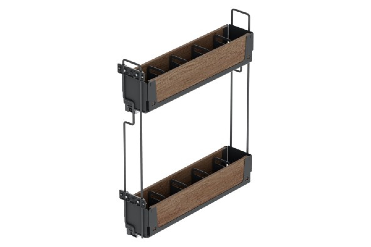 Unique Wood Пляшечниця з антиковзним дном повного висування - Unique Wood Anthracite