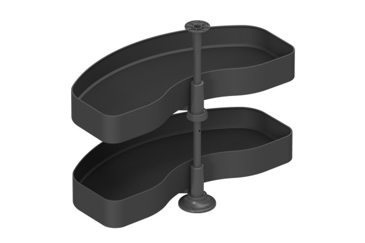 Кошик з механізмом обертання 1/2 з дерев'яним дном - Unique Box Anthracite